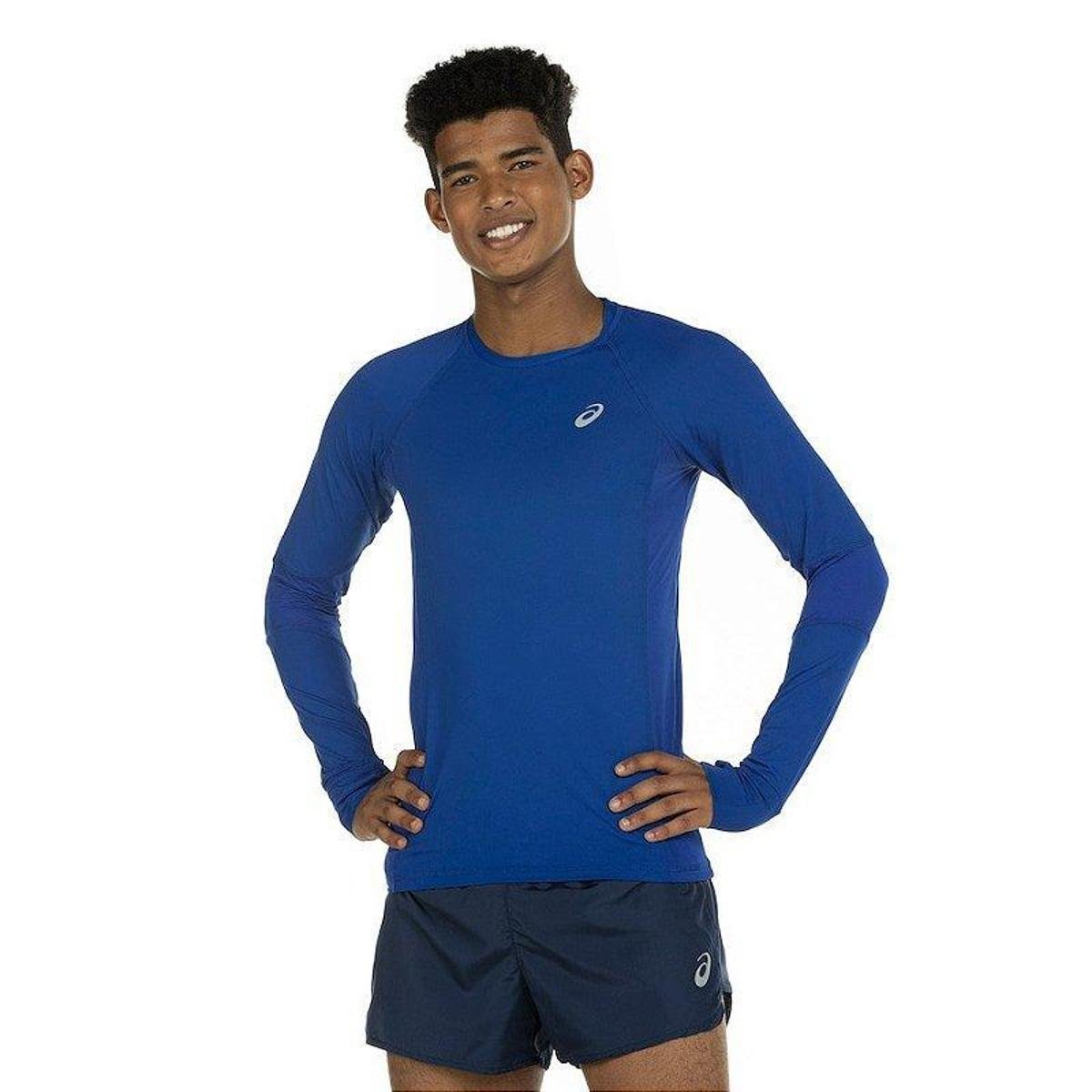 Camiseta ASICS Manga Longa Proteção UV Breathe Running 3 com Dedeira - Masculina