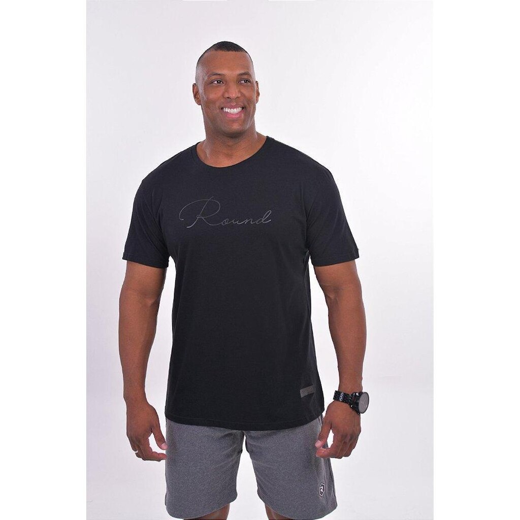 CAMISETA ASSINATURA ROUND PRETA