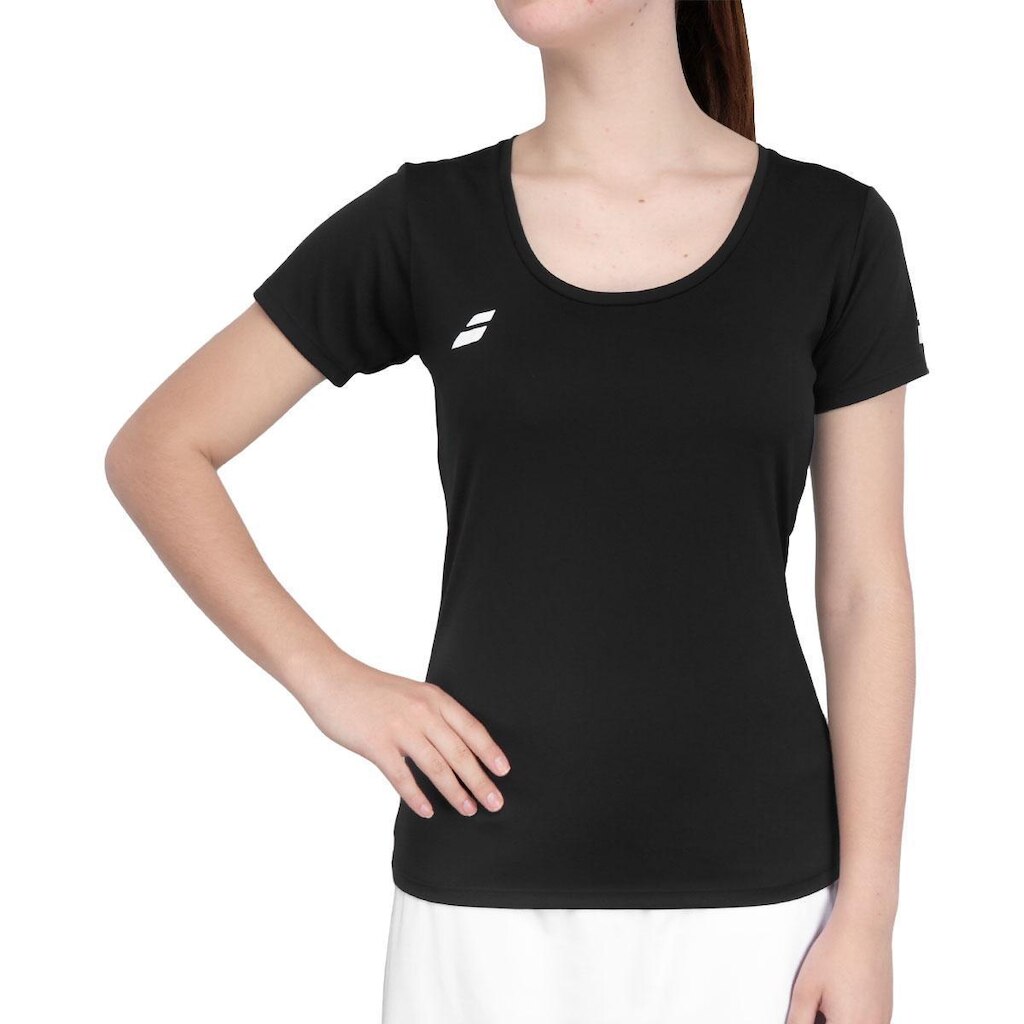 Camiseta Babolat Play Cap Sleeve Top Preta e Branca