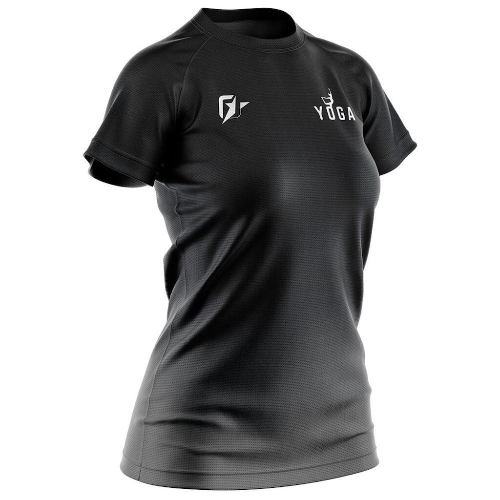 Camiseta Baby Look Feminina Yoga Gradiente Tie Dye Onyx Black