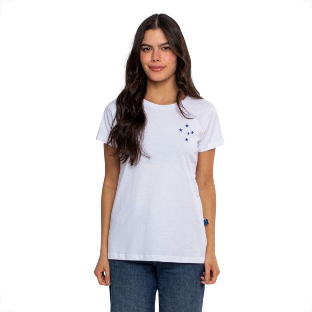 Camiseta Baby Look Oficial Cruzeiro Classic Algodão
