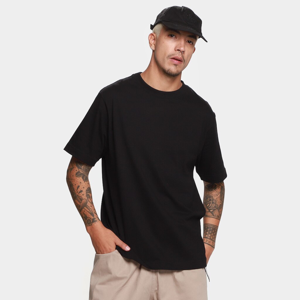 Camiseta Barra Crew Assinatura Pocket Estonada Masculina