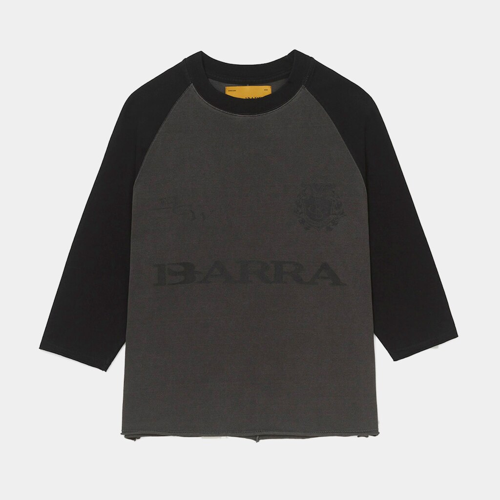 Camiseta Barra Crew Raglan 3/4 Estonada Masculina