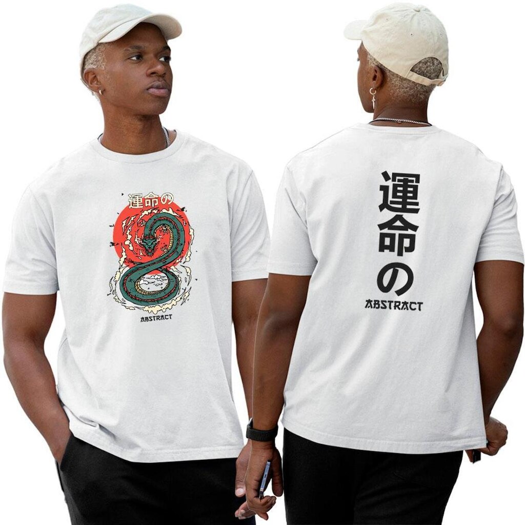 Camiseta Basica Algodão‎ Dragon Japan Street Abstract