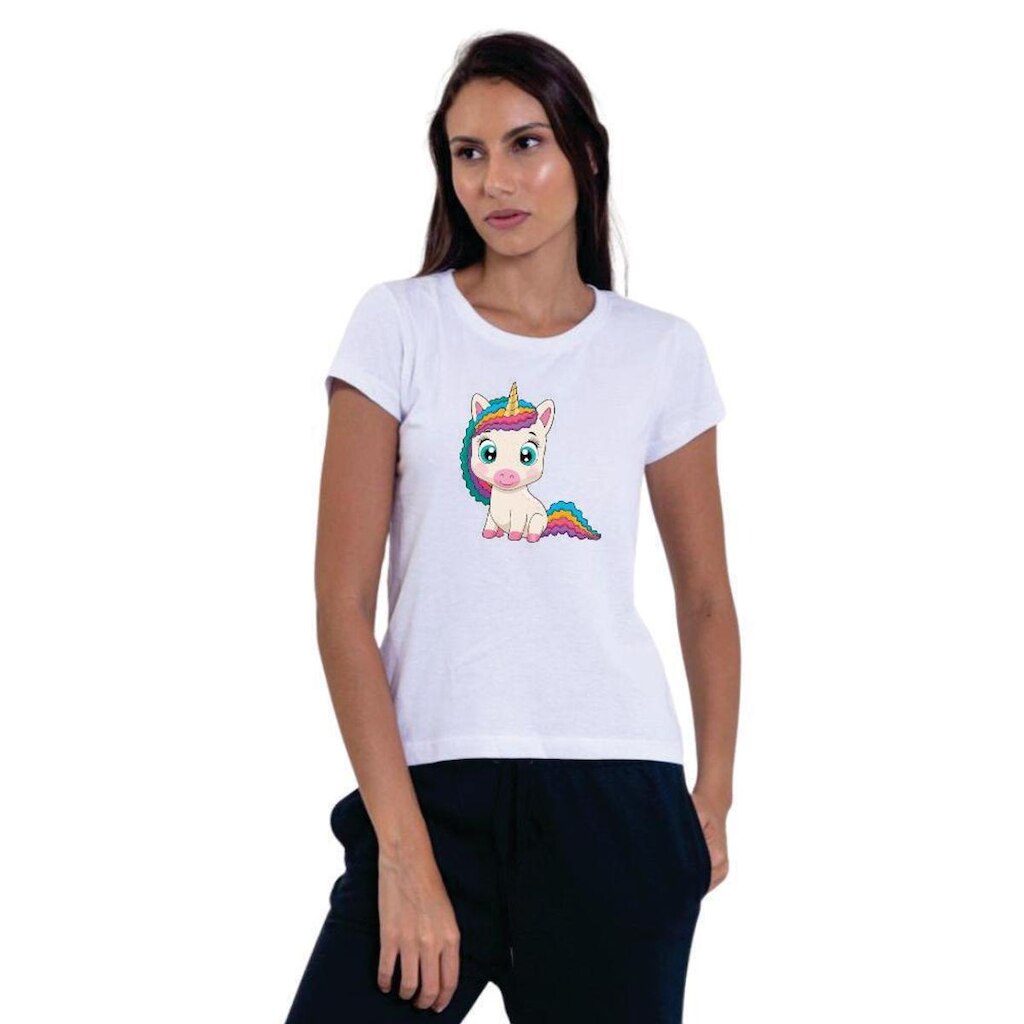 Camiseta Básica de Algodão Feminina