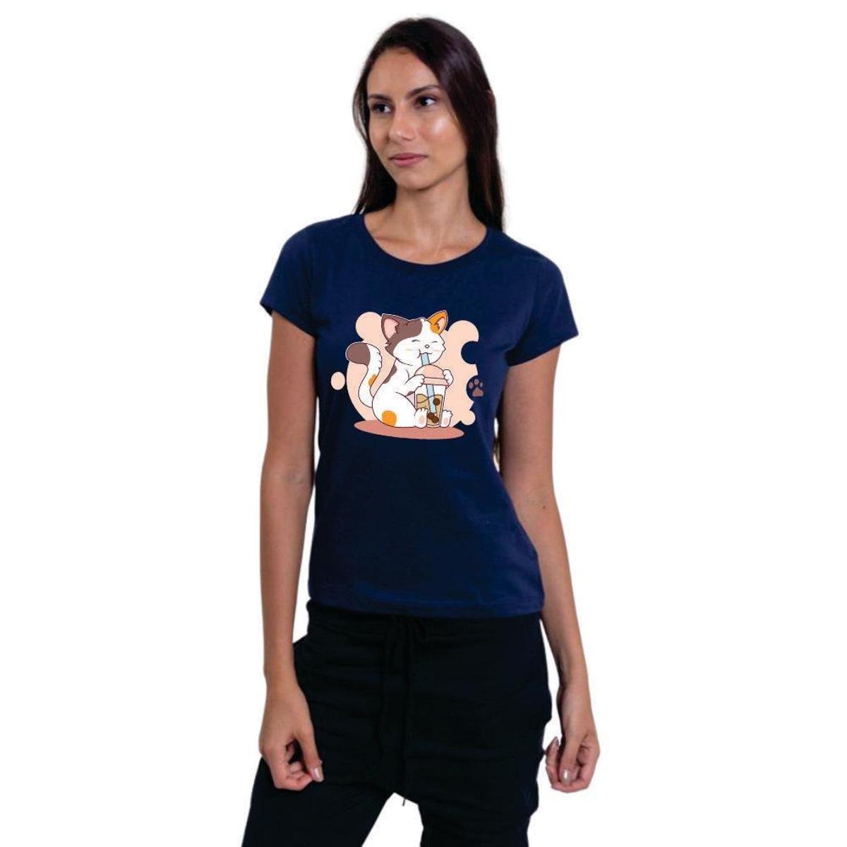 Camiseta Básica de Algodão Feminina
