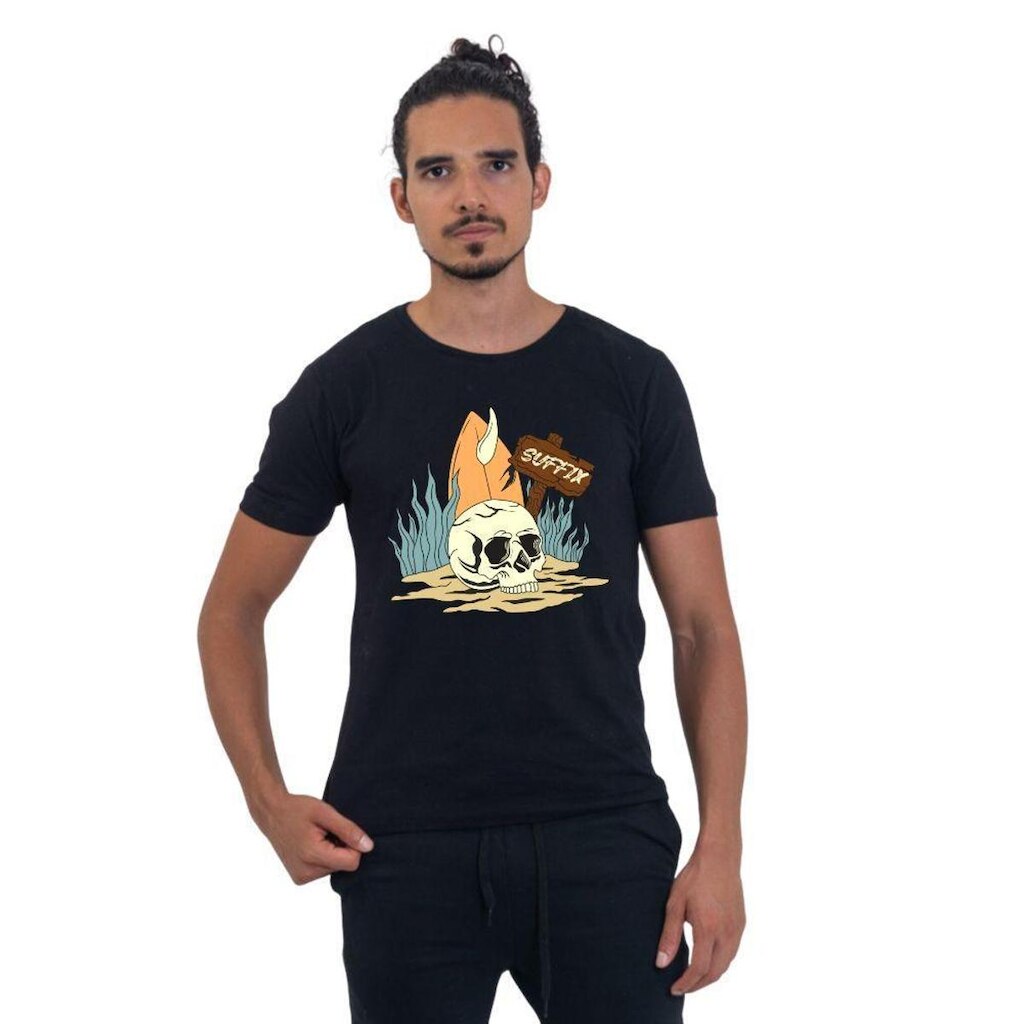 Camiseta Básica de Algodão Masculina Estampada