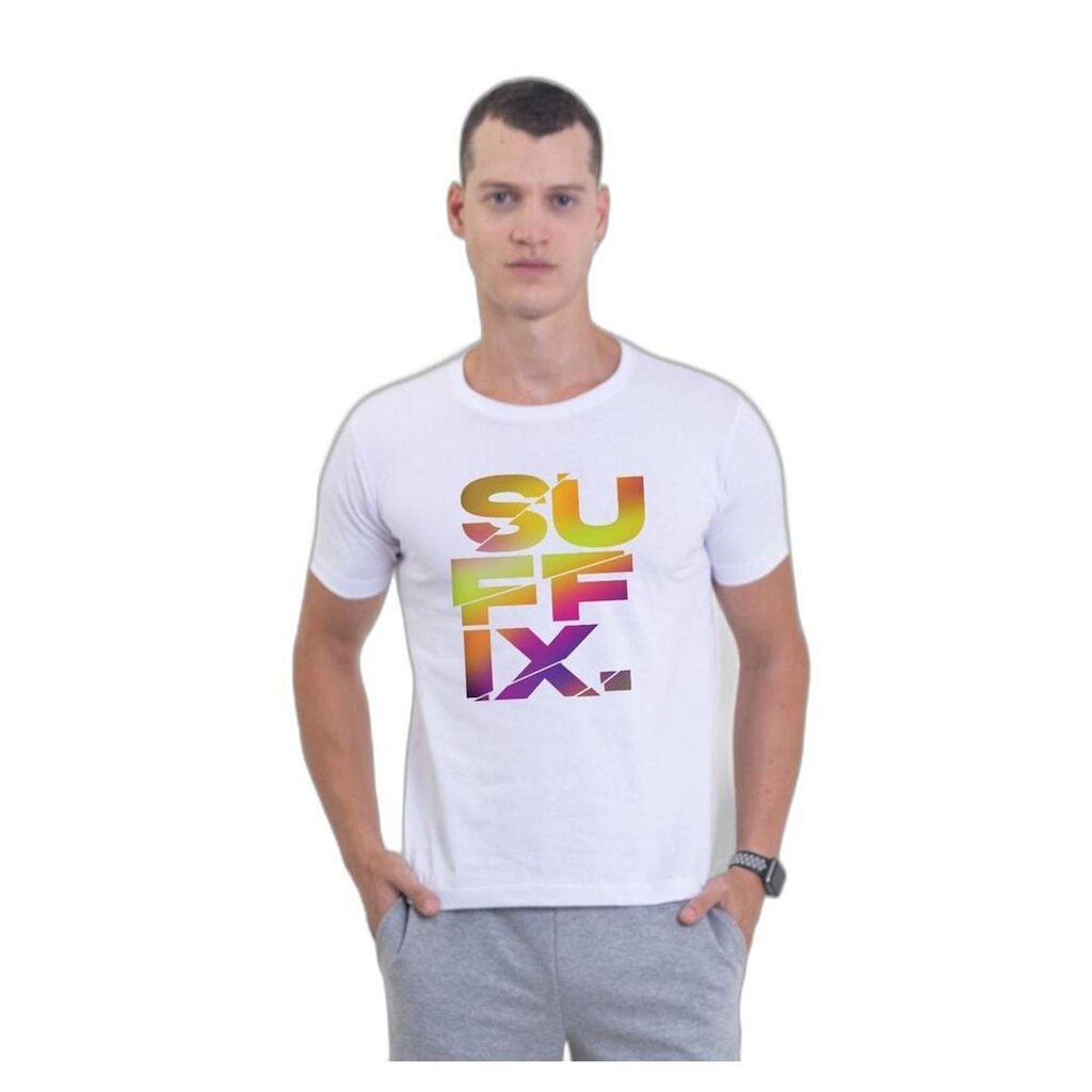 Camiseta Básica de Algodão Masculina Estampada