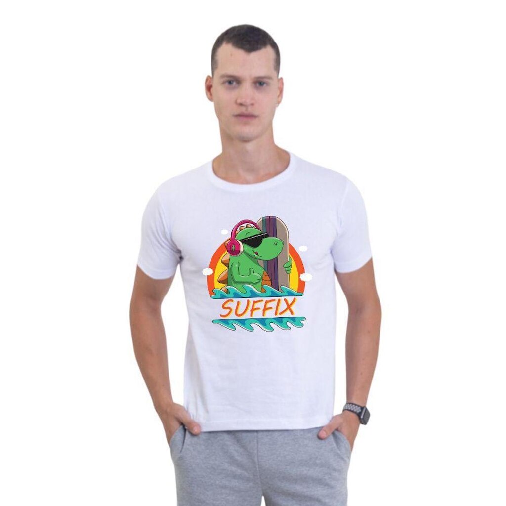 Camiseta Básica de Algodão Masculina Estampada