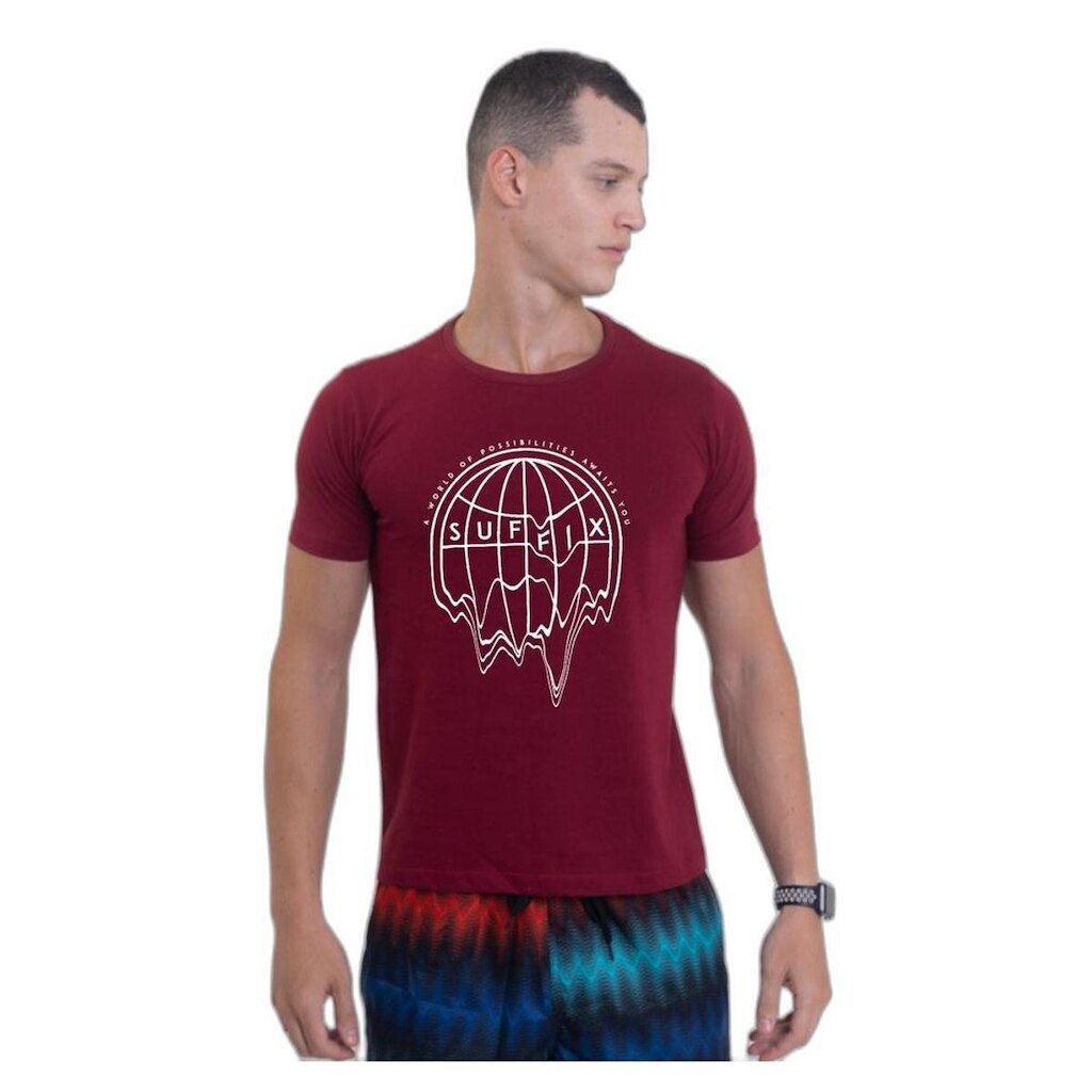 Camiseta Básica de Algodão Masculina Estampada