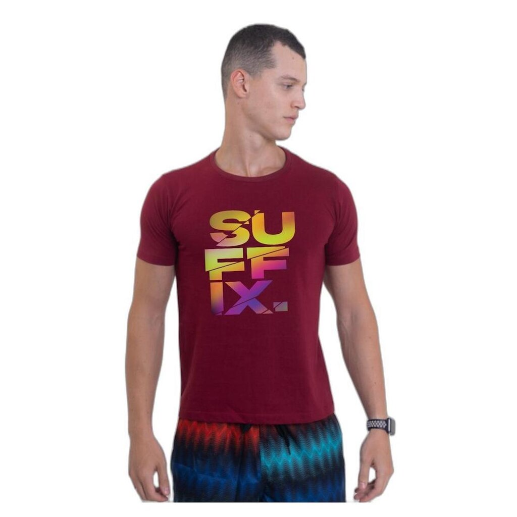 Camiseta Básica de Algodão Masculina Estampada