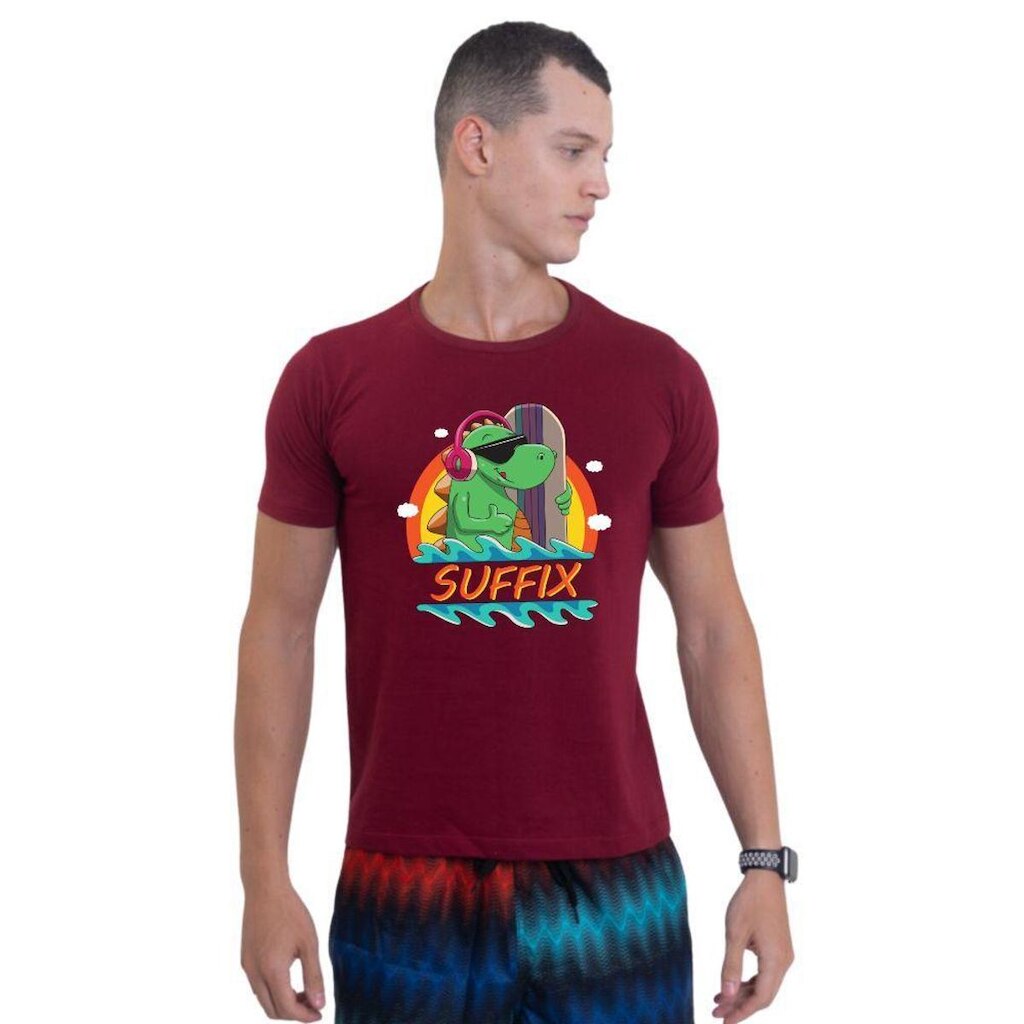 Camiseta Básica de Algodão Masculina Estampada