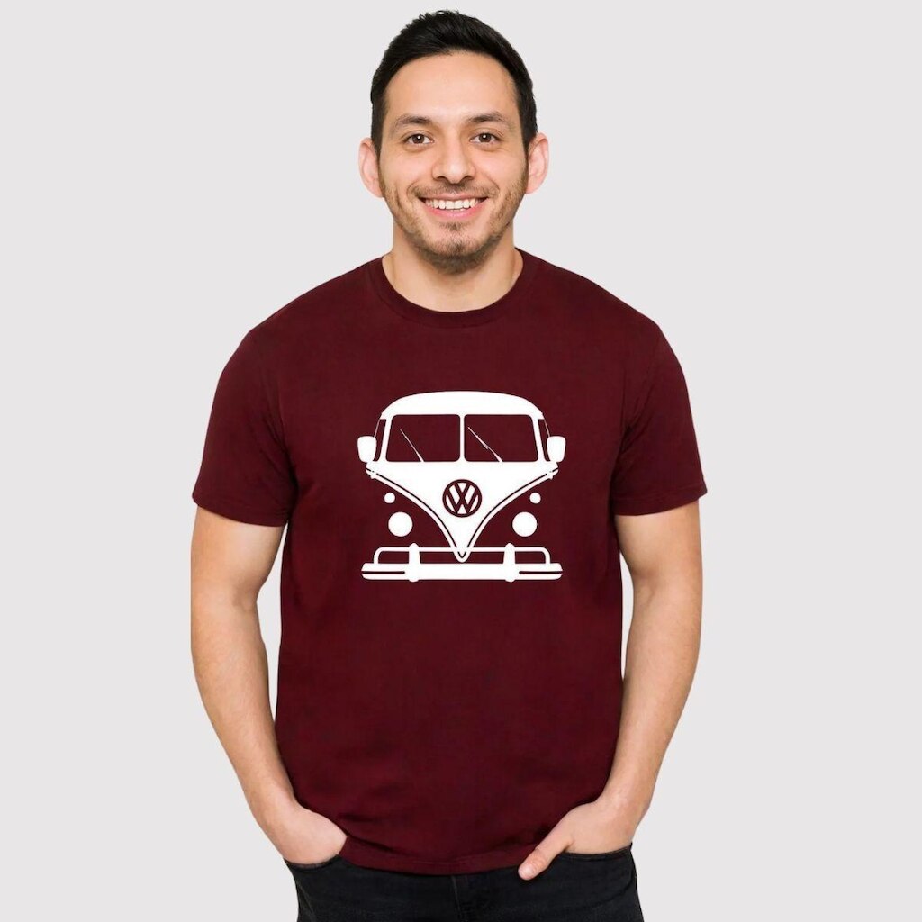Camiseta Básica Gola Redonda Estampada 100% Algodão Premium Kombi
