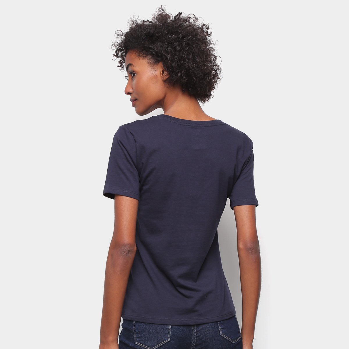 Camiseta Básica Hering Decote V Feminina - 1