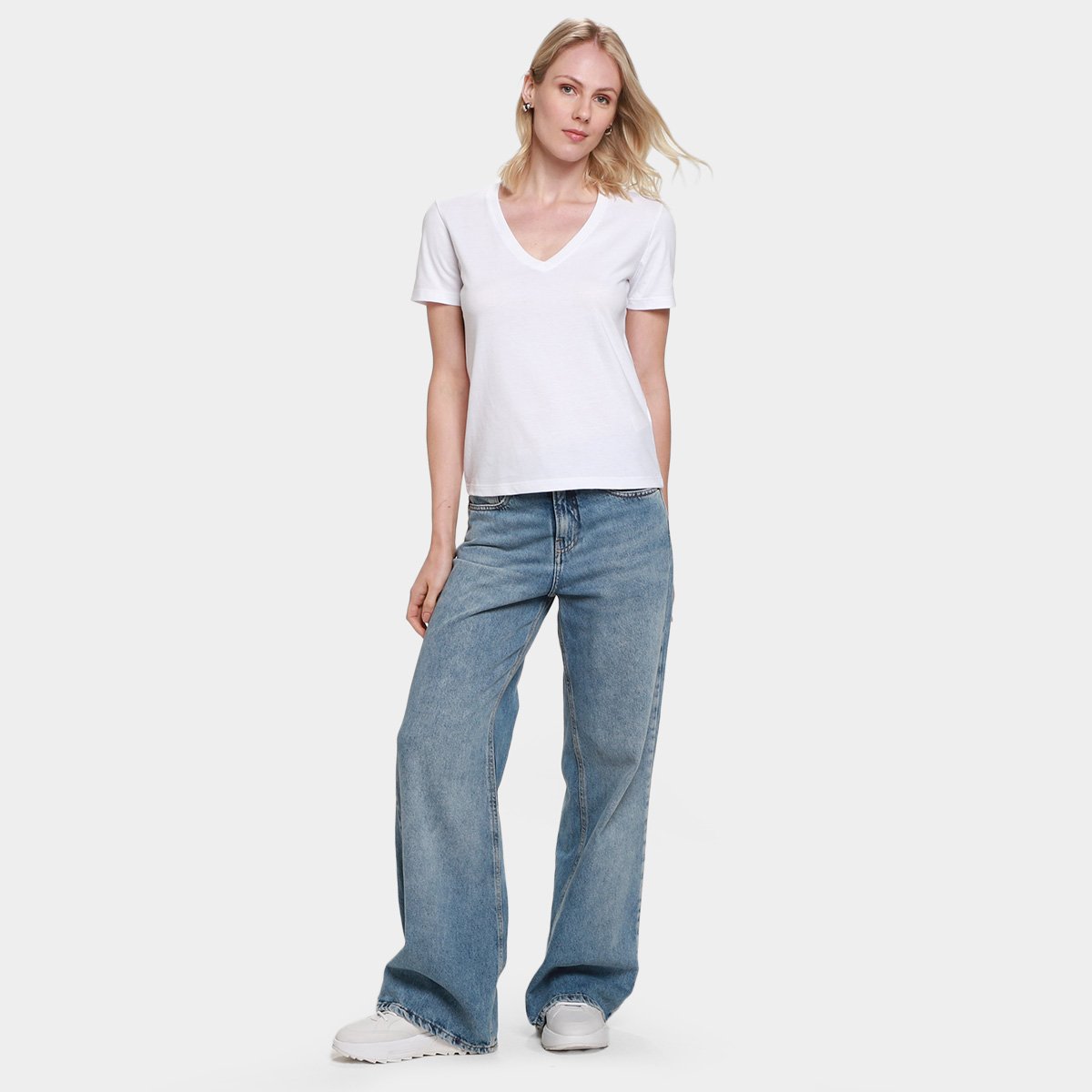 Camiseta Básica Hering Decote V Feminina - 3