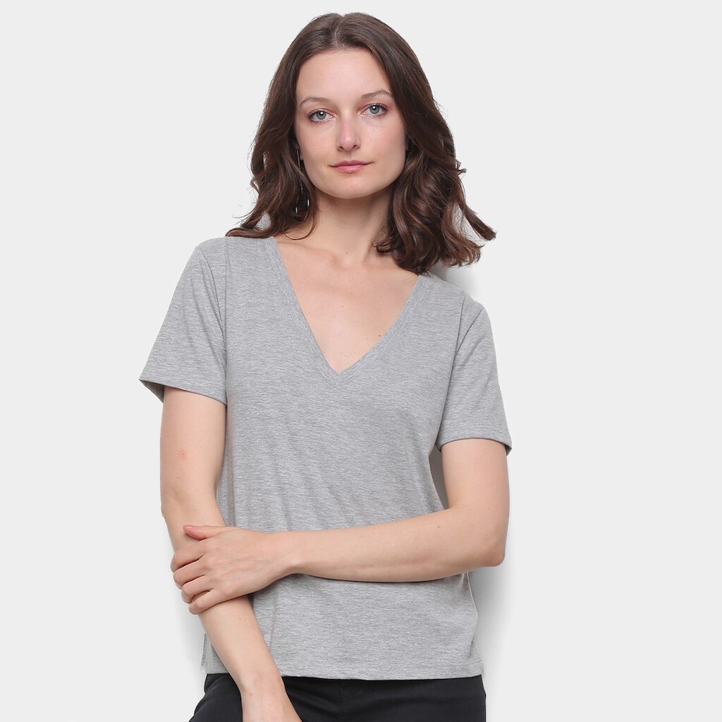 Camiseta Básica Hering Decote V Feminina