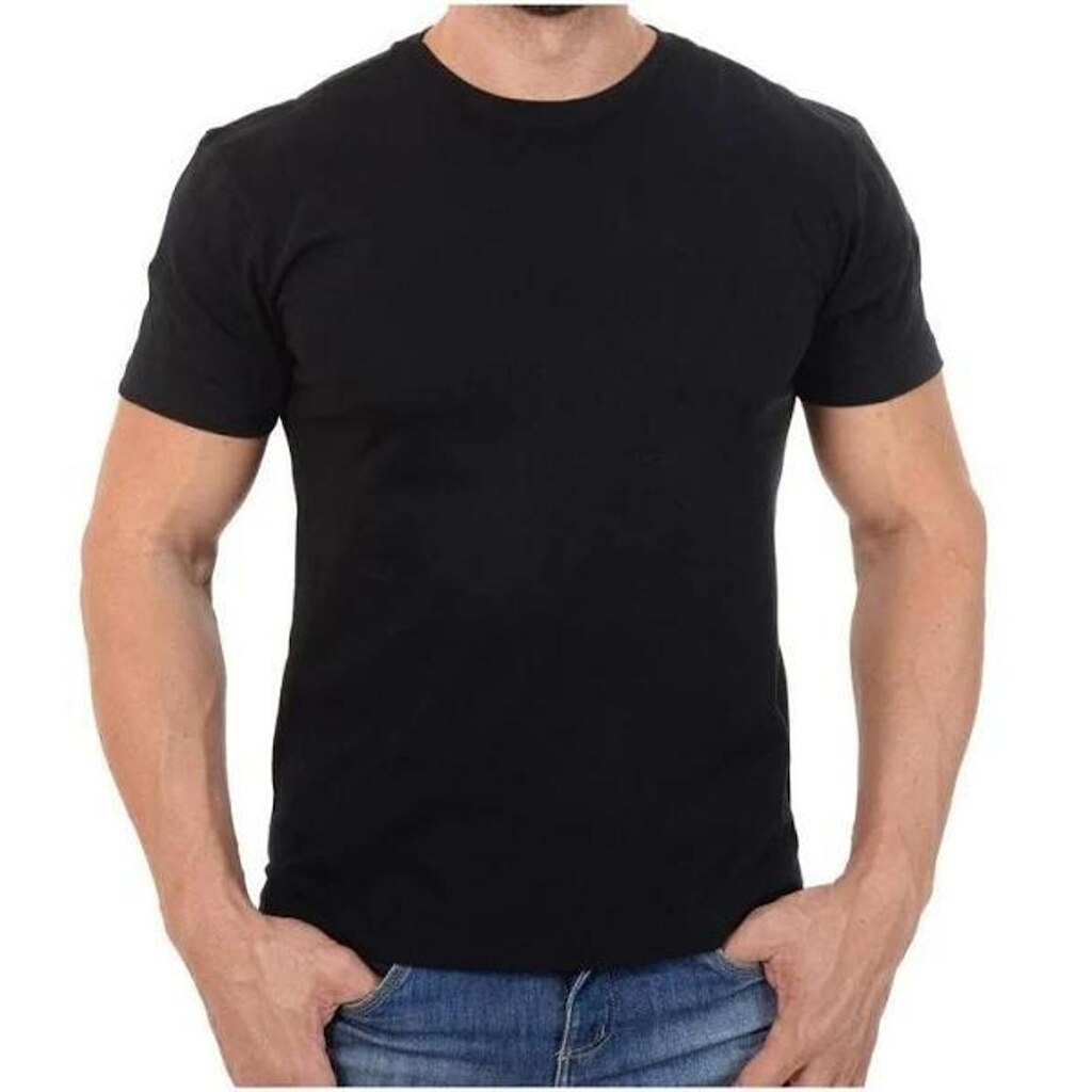 Camiseta Básica Lisa de Algodão Masculina