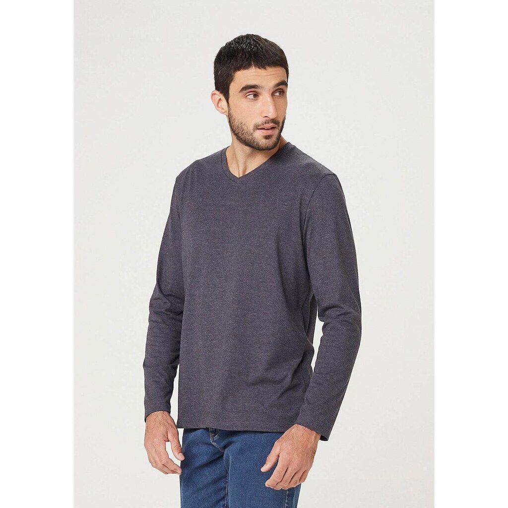 Camiseta Básica Manga Longa Decote V Masculina
