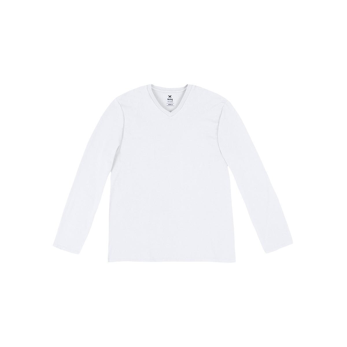 Camiseta Básica Manga Longa Decote V Masculina Menor preço em Camiseta Básica Manga Longa Decote V Masculina