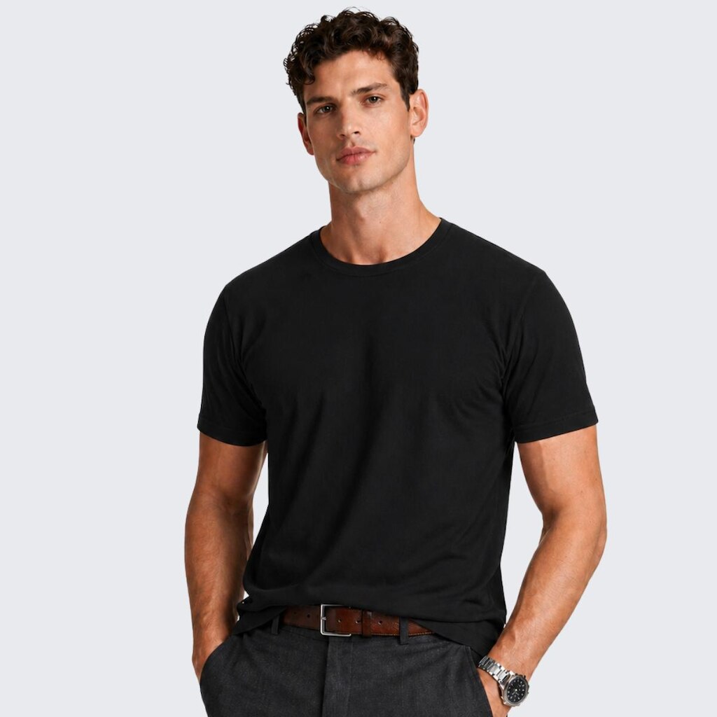 Camiseta Básica Masculina Algodão Manga Curta