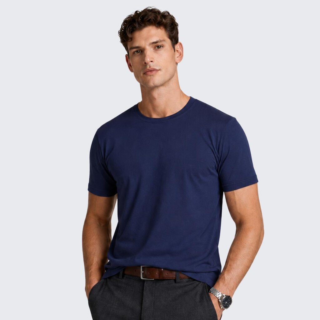 Camiseta Básica Masculina Algodão Manga Curta