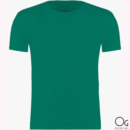 Camiseta Basica Ogochi Slim Fit - Verde Menor preço em Camiseta Basica Ogochi Slim Fit - Verde