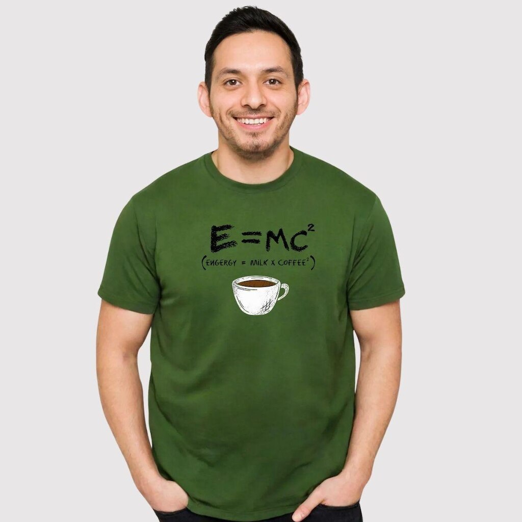 Camiseta Básica Premium Gola Redonda Estampada 100% Algodão Café