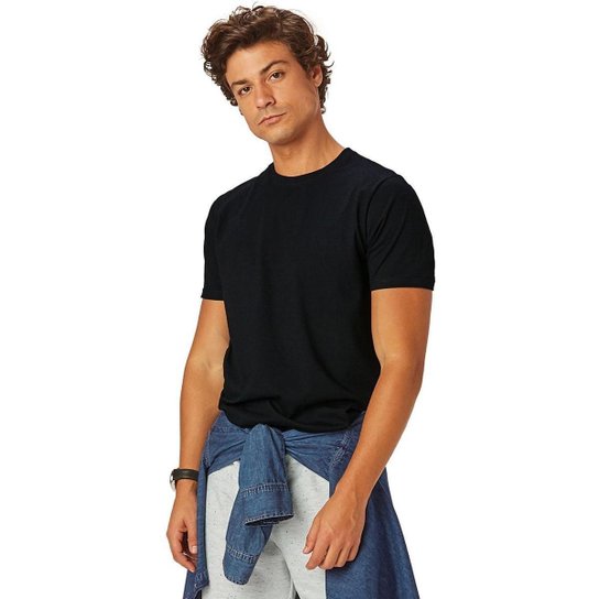 Camiseta Básica Tradicional Masculina Malwee - ROSA - P - Preto Menor preço em Camiseta Básica Tradicional Masculina Malwee - ROSA - P - Preto