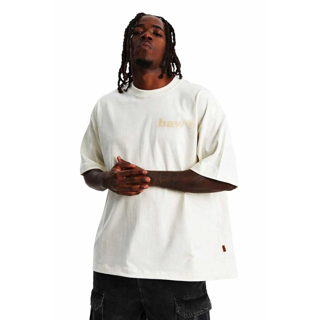Camiseta Baw Manga Curta Oversized Inward City Off White