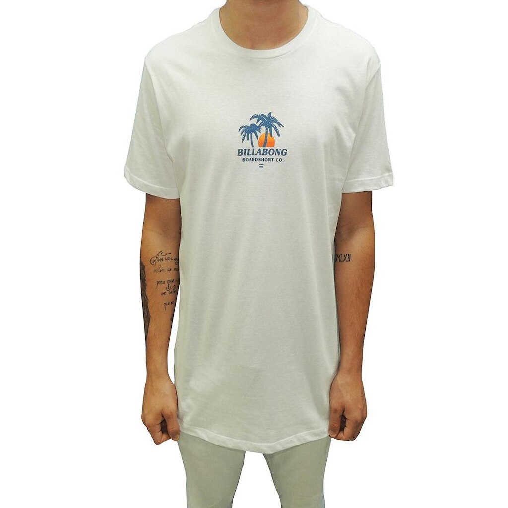 Camiseta Billabong Manga Curta Current I Off White