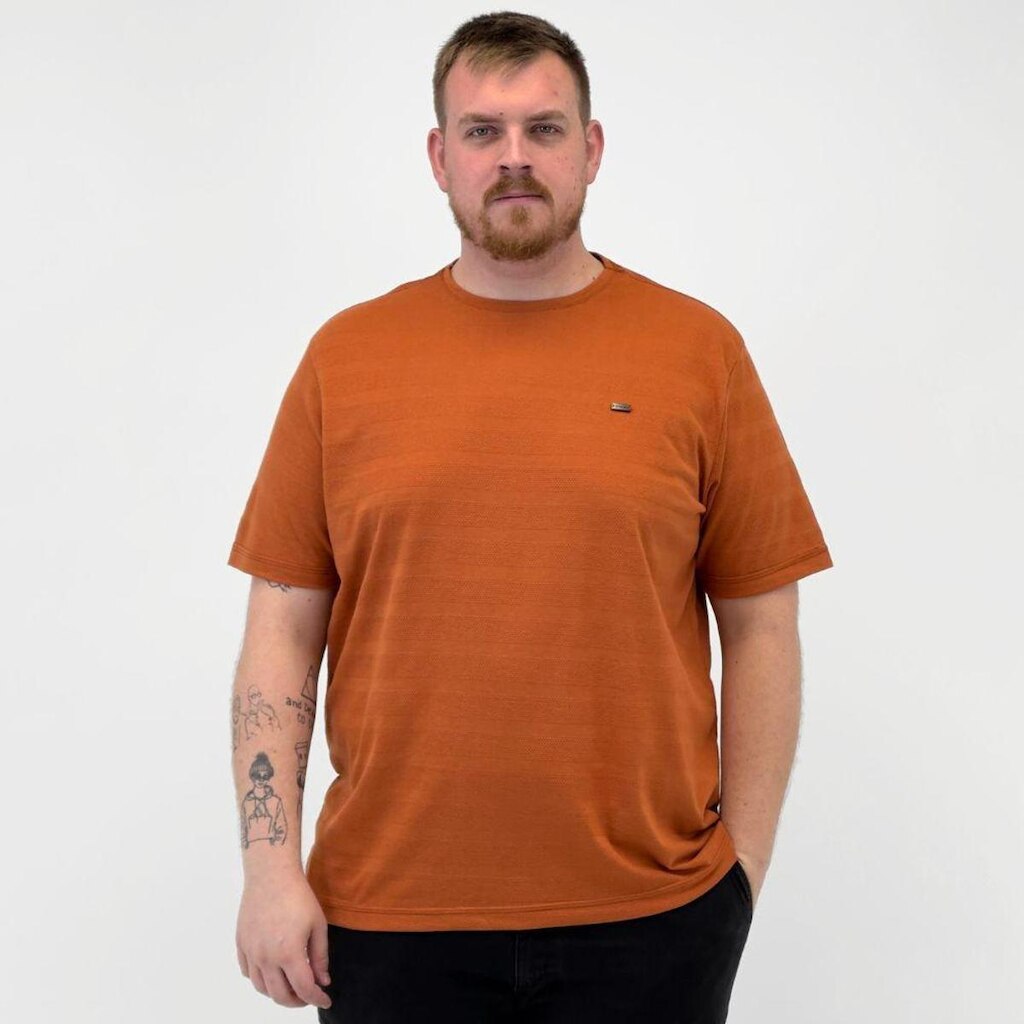 Camiseta Biogas Plus Size Texturizada Básica Manga Curta Masculina