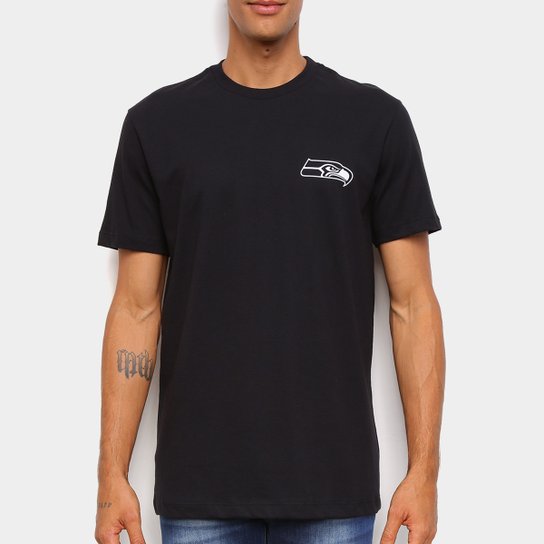 Camiseta Black Pack NFL Seattle Seahawks New Era Logo Shield Masculina - Preto Menor preço em Camiseta Black Pack NFL Seattle Seahawks New Era Logo Shield Masculina - Preto