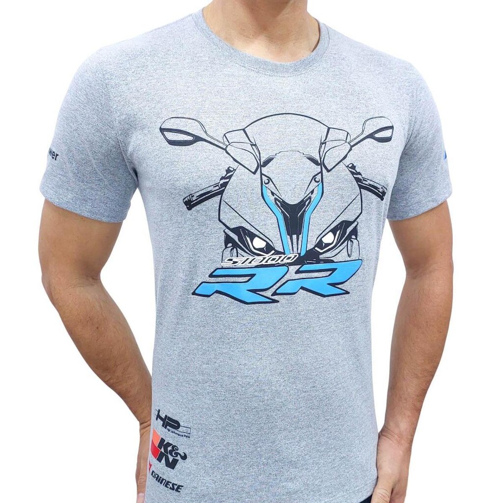 Camiseta Bmw S1000RR Mescla Cinza- ALL 601C
