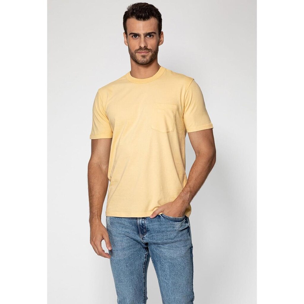 Camiseta Bolso Logo Bordado Guess Amarelo