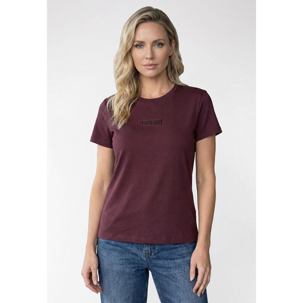 Camiseta Bordado Guess Los Angeles Bordô