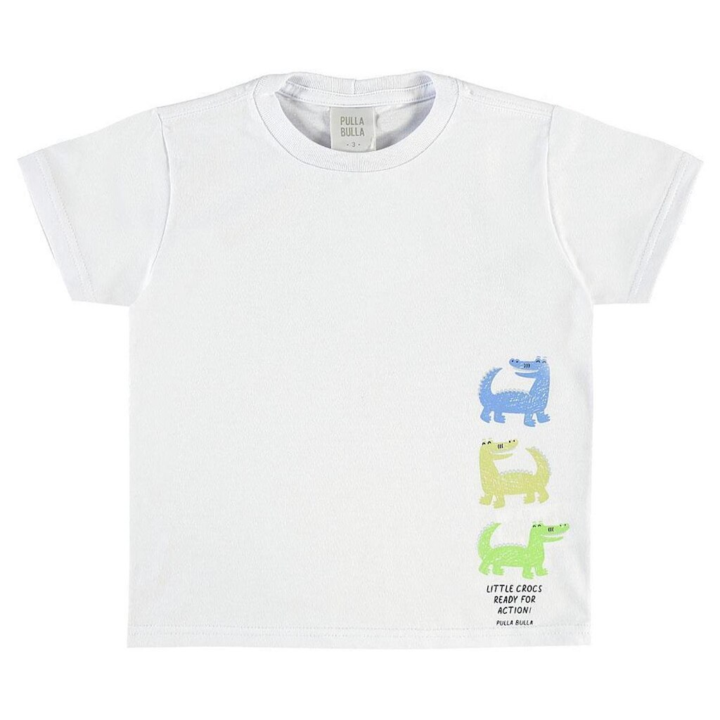 Camiseta Branco Primeiros Passos Pulla Bulla Menino - 53754-3