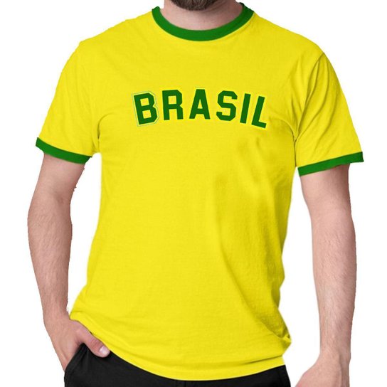 Camiseta Brasil blusa verde amarelo copa camisa unissex - Amarelo Menor preço em Camiseta Brasil blusa verde amarelo copa camisa unissex - Amarelo