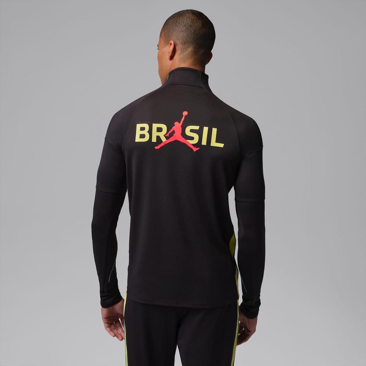 Camiseta Brasil Jordan Manga Longa Strike Drill 2026 Treino