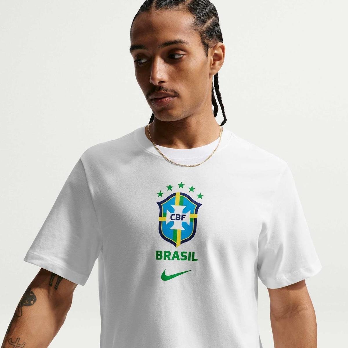 Camiseta Brasil Nike Crest Masculina