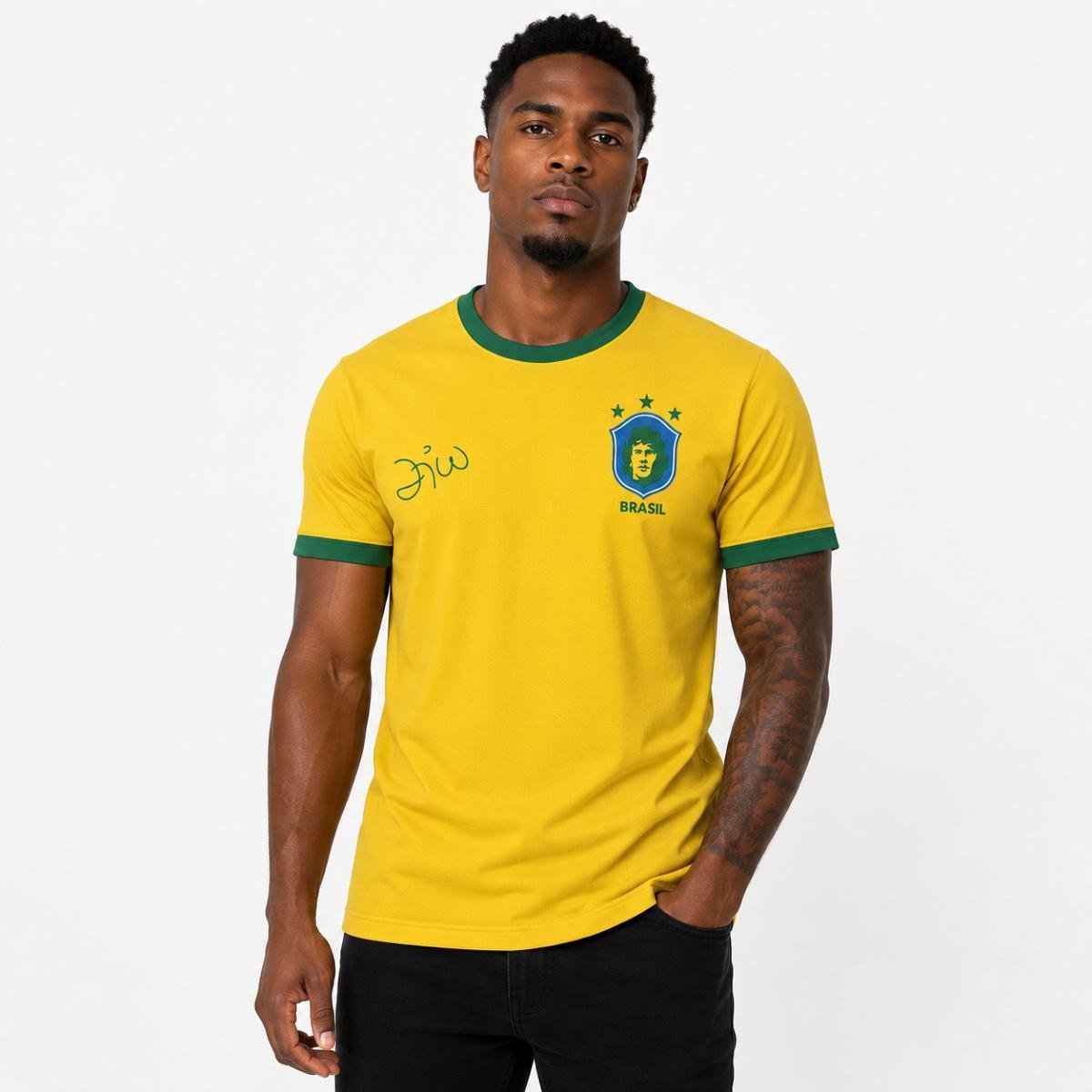 Camiseta Brasil Zico Galinho Masculina - 1