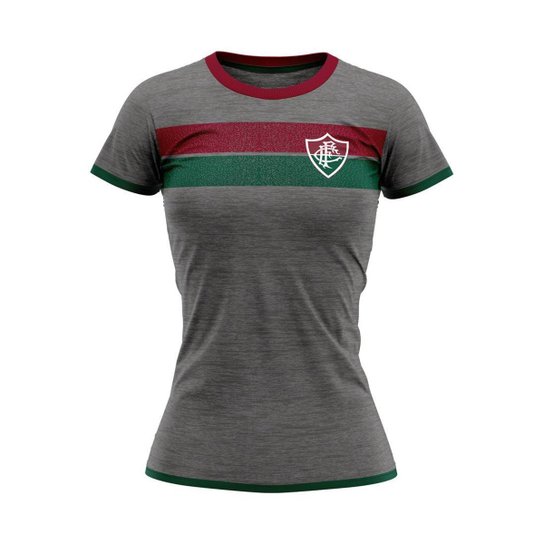 Camiseta Braziline Fluminense Limb Feminina - Cinza Menor preço em Camiseta Braziline Fluminense Limb Feminina - Cinza