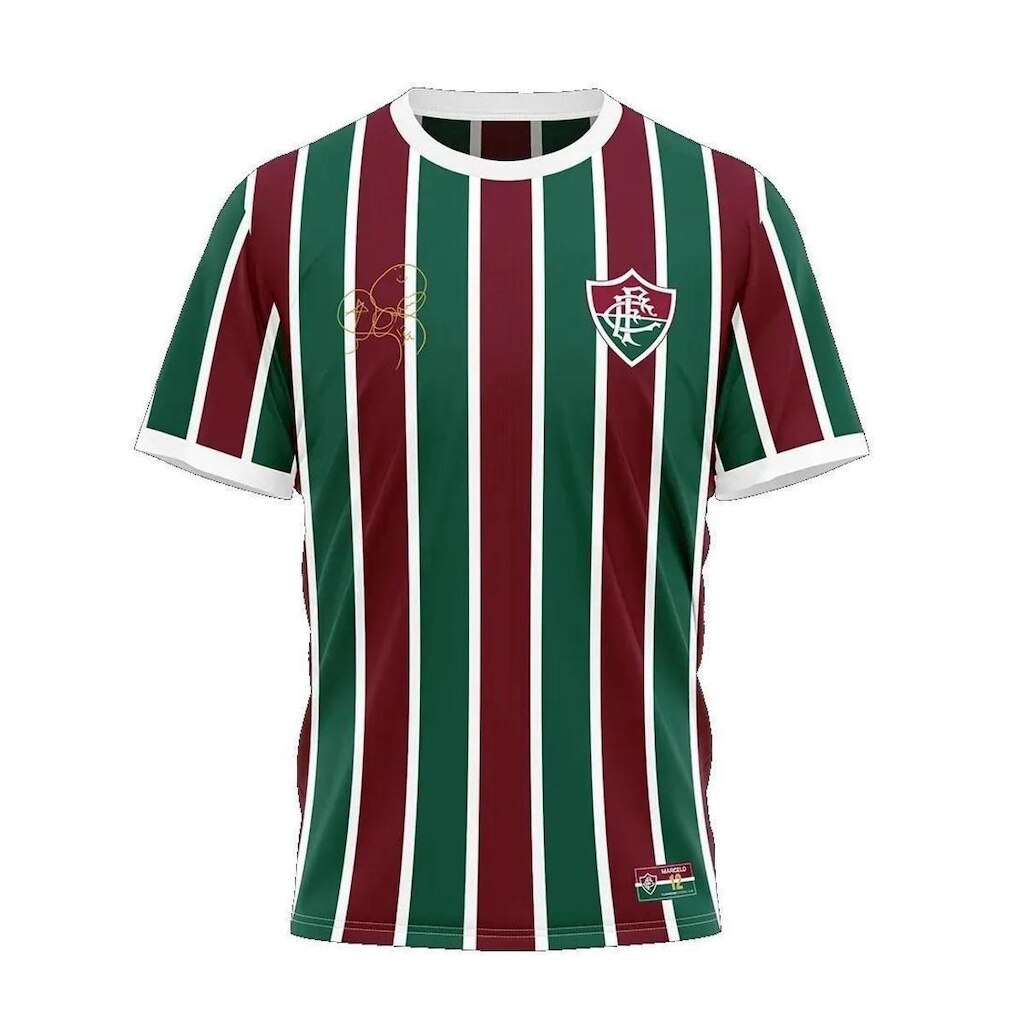 Camiseta Braziline Fluminense Marcelo Infantil- Verde/Vinho