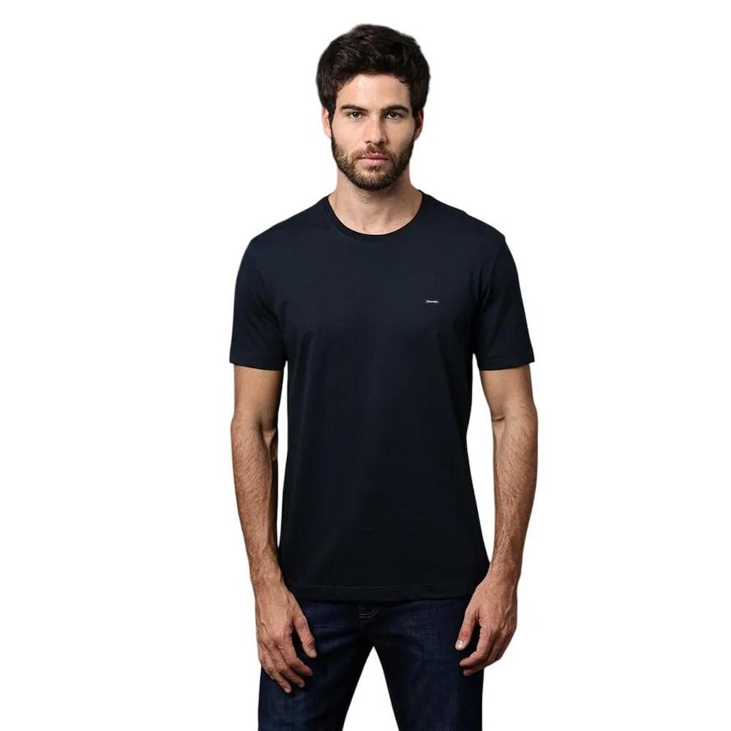 Camiseta Calvin Klein Algodão Egípcio Marinho Masculina