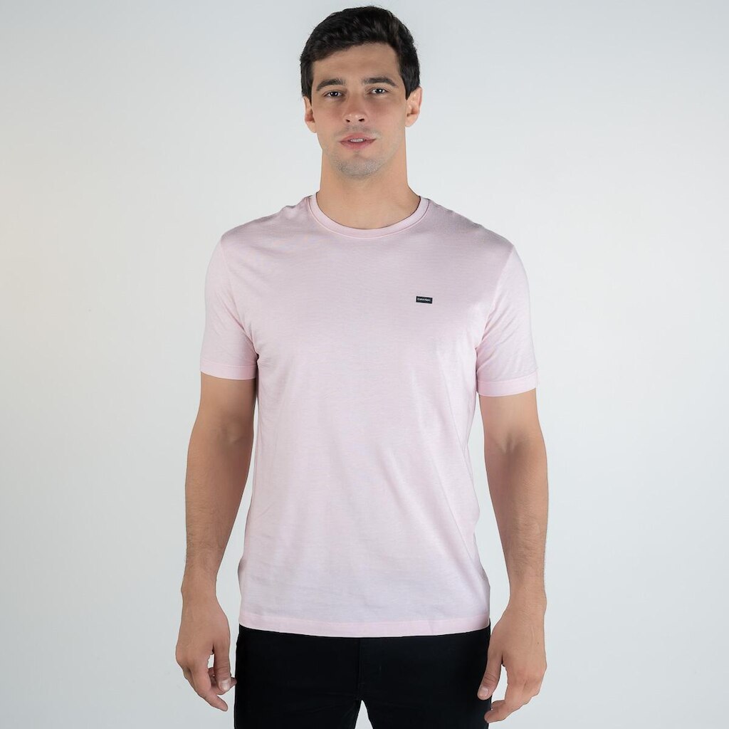 Camiseta Calvin Klein Algodão Egípcio Rosa
