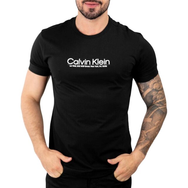 Camiseta Calvin Klein Algodão Logo Preta - Preto | Netshoes