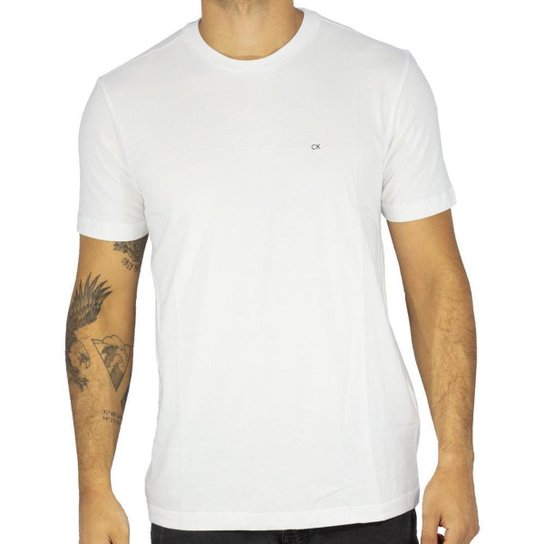 Camiseta Calvin Klein Basica Masculino Branco Netshoes