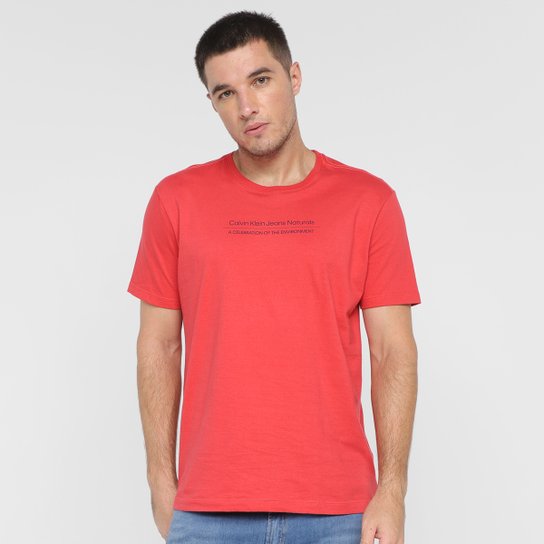 Camiseta Calvin Klein Ckj Sustainable Naturals Masculina - Vermelho Menor preço em Camiseta Calvin Klein Ckj Sustainable Naturals Masculina - Vermelho