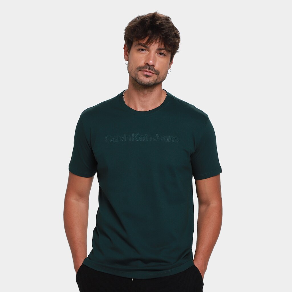 Camiseta Calvin Klein Embossed Bordado Masculina