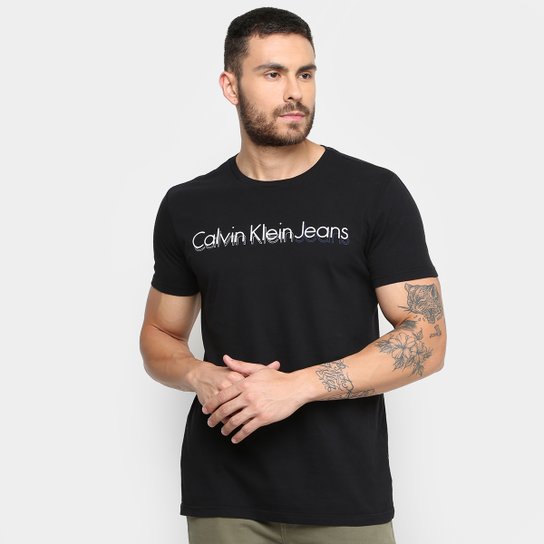 Camisetas Basicas Camisa Calvin Klein Preta Camiseta Calvin Klein