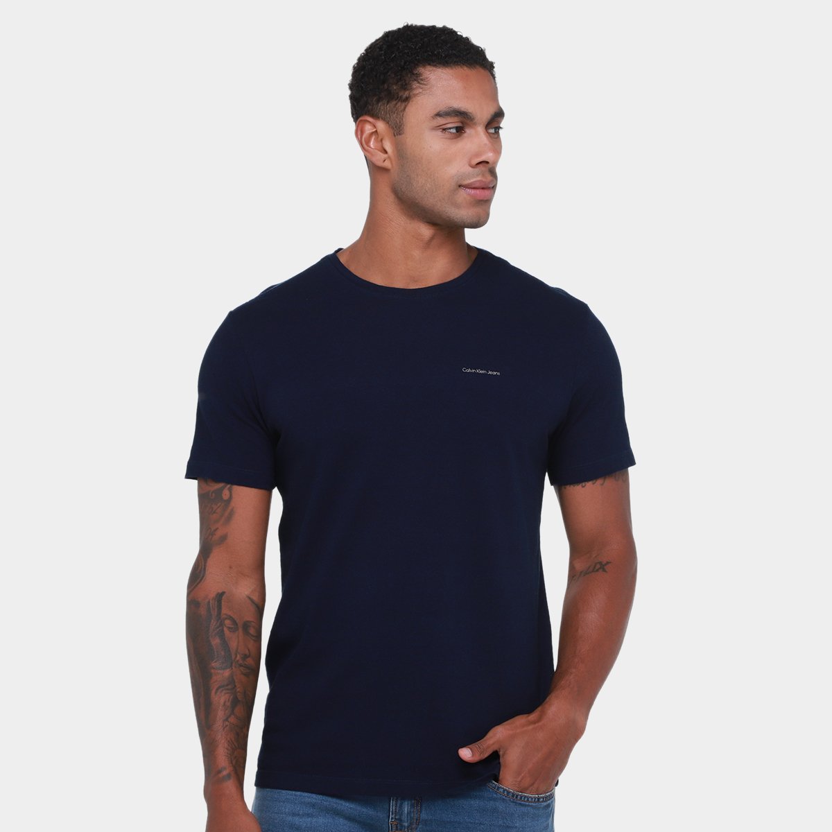 Camiseta Calvin Klein Indigo Masculina Menor preço em Camiseta Calvin Klein Indigo Masculina